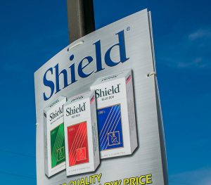 Shield pole sign